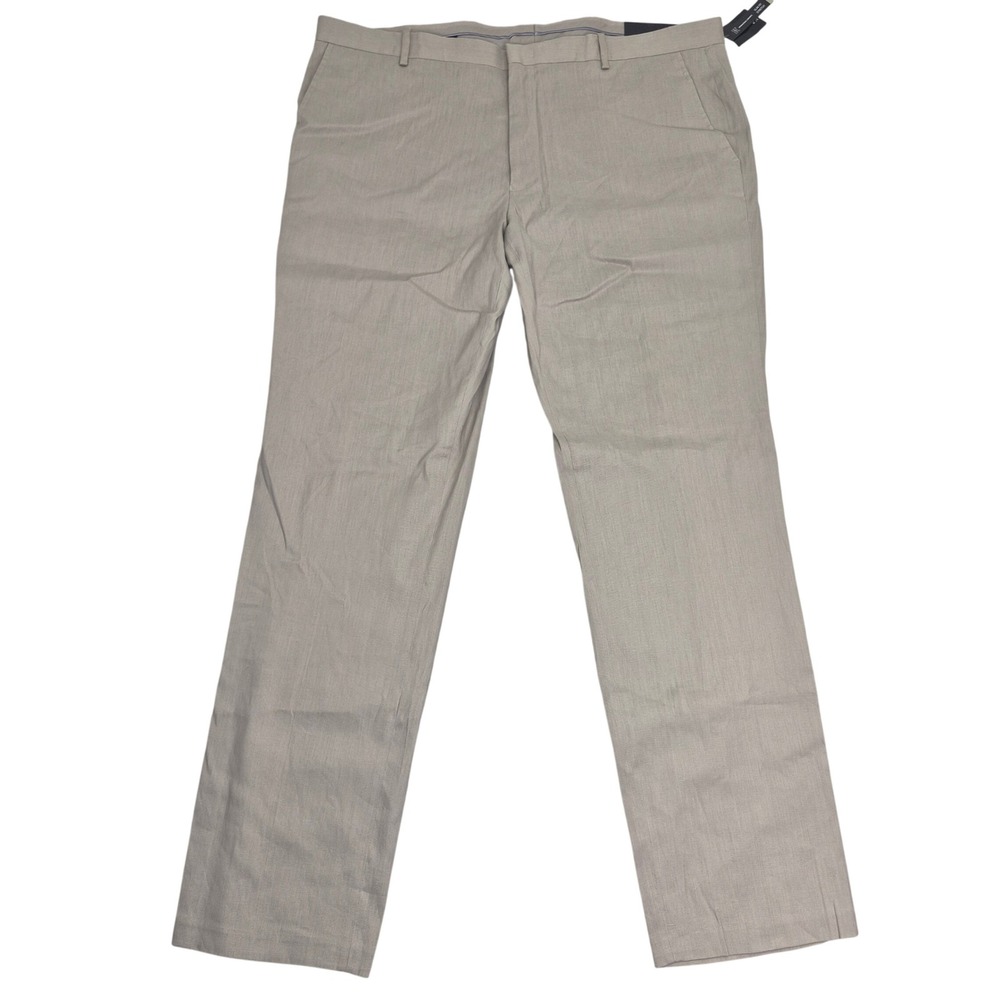 NWT Linen Blend 42x32 Men's INC Slim Fit Casual Dress Pants Tiramisu Tan Light